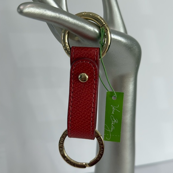 Vera Bradley Twice as Nice Keychain Leather Burnt Orange - Picture 3 of 5